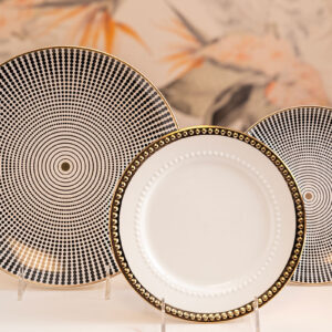 Eventus Orlando Rental Patterned Dot Plates