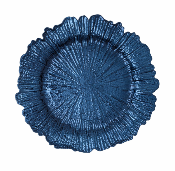 Navy blue acrylic charger plate rental, Orlando, FL.