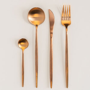 Rose Gold Cutlery Set Rental