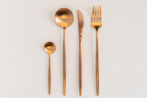 Rose Gold Cutlery Set Rental
